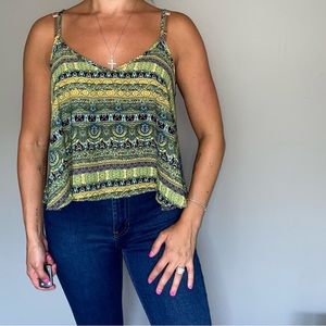 Green & Yellow Patterned Tank